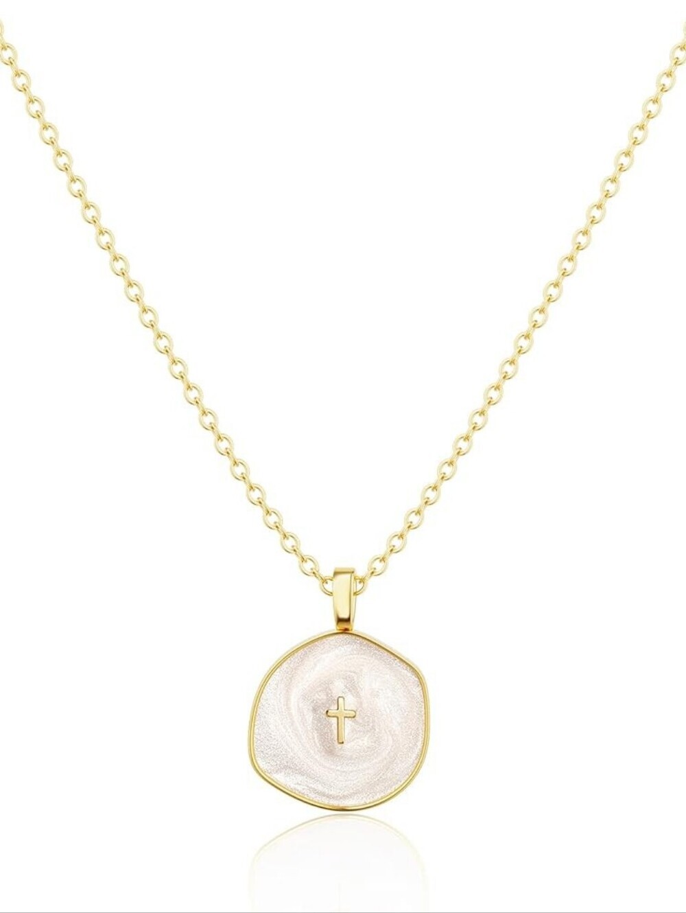 14K Gold Plated Dainty Cross Necklace